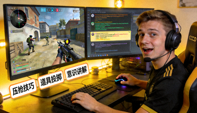 CSGO s1mple选手直播教学画面
